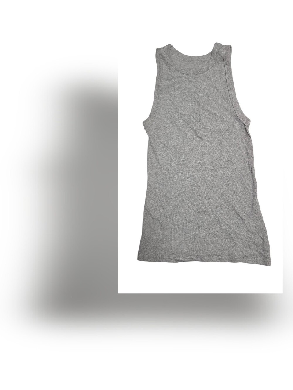 a new day Gray Ribbed Tank Top